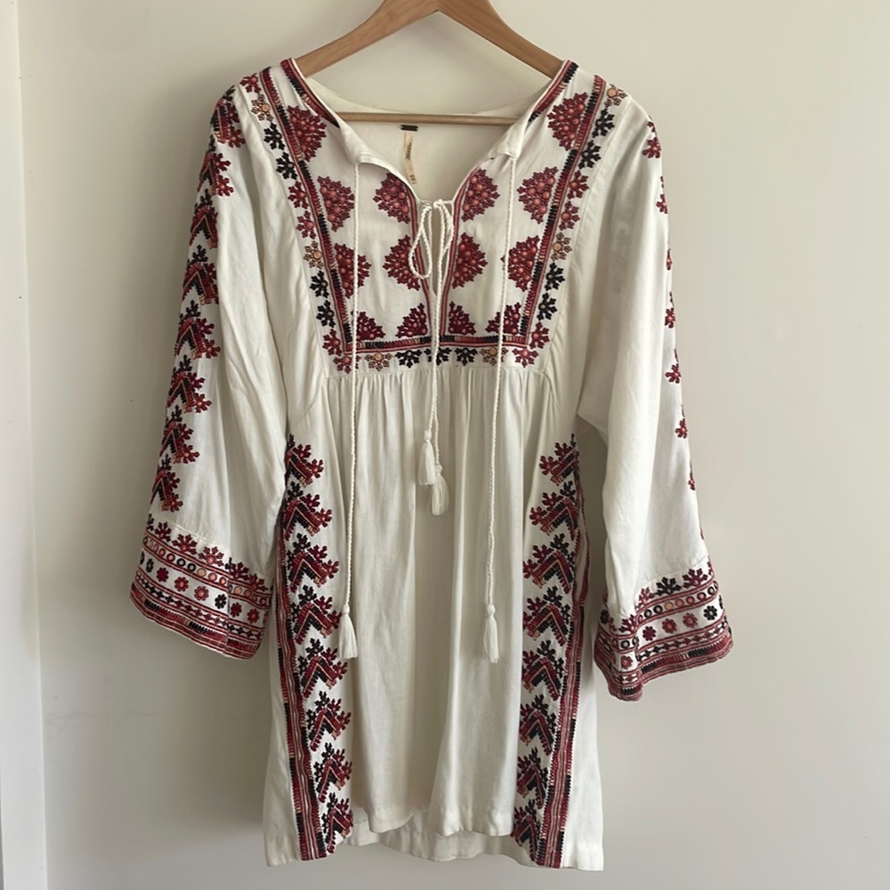 Free People embroidered mini dress